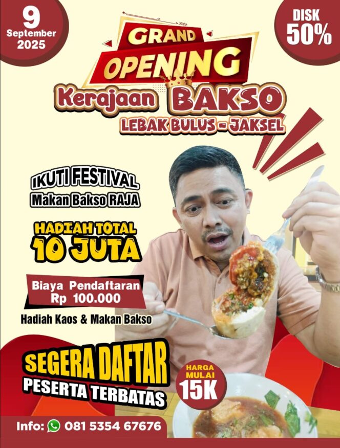 
 Tantangan Penyuka Bakso di Lomba Festival Makan Bakso Raja